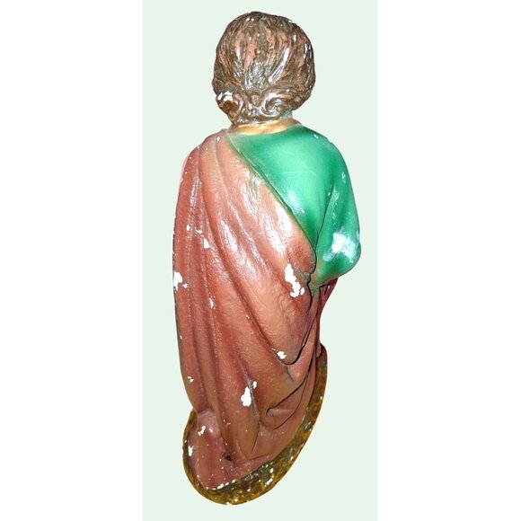 Vintage Nativity Scene Figurines Set Joseph Mary Shepherd Hand-Painted Chalkware - Picture 11 of 14